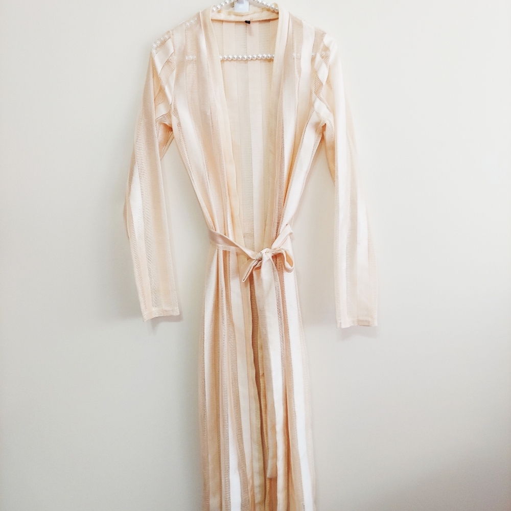 San Joy Mesh Stripe Weave Robe